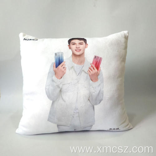 Plush soft round custom printed shape pillow